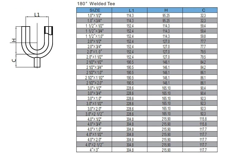 180°Welded Tee