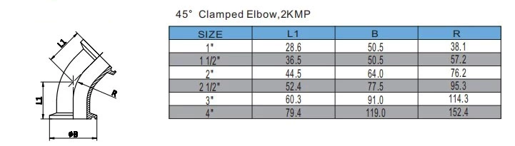 45°Clamped Elbow,2KMP